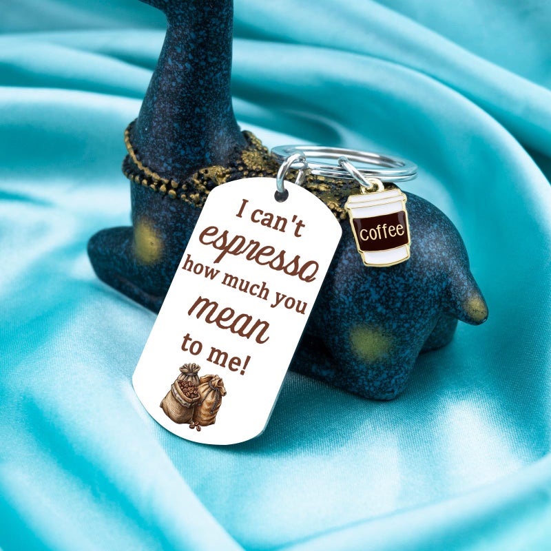 Aisity Coffee Gift Basket Stuff Cute Coffee Keychain Gifts for Women Coffees Lovers Co Workers Bestfriend Gift Ideas Coffees Themed Gifts For Birthday Christmas Novelty Accessories Stuff - Image 5